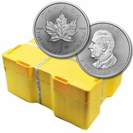 500 x Kanadyjski Liść Klonowy 1 oz uncja Srebra Moneta 2024