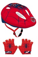 Kask rowerowy rękawiczki bez palców na hulajnogę rower rolki Spiderman