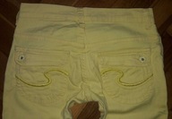 Żółte Spodenki za kolano jeans 10-11 lat cyrkonie