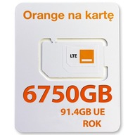 Internet Mobilny Orange LTE 5G 6750GB 91.4GB EU na ROK Karta SIM do Routera