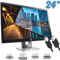 SUPER MONITOR 24" HP E242 LED 1920X1200 WUXGA HDMI, VGA, DISPLAYPORT, USB