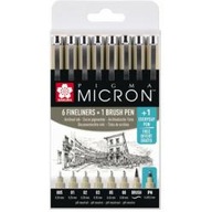 Sada Pigma Micron Black set 7+1 Sakura