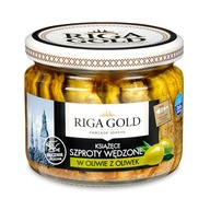 RIGA GOLD SZPROTY WĘDZONE W OLIWIE Z OLIWEK 270 G