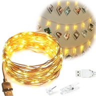 GEMKAPCSOK CSIPESZEK FOTÓ CSAT LÁMPÁK 120LED FOTÓ DEKORATÍV GIRLAND