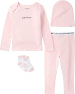 Calvin Klein 4 dielny ružový set pre dievčatko, oblečenie pre bábätko 6 - 9 m