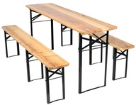 Sada oceľovo-drevený stôl + 2 lavice 170 cm