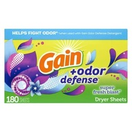 Gain + Odor Defense 180 szt.Chusteczki pre sušičky
