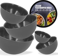 KONYHAI TÁL KÉSZLET MŰANYAG TÁLAK 5db-OS TÁL KEREK TÁL