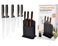 FISKARS FF Komplet Zestaw 5 noży szefa w bloku czarnym