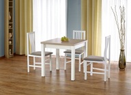 GRACIAN rozkladací stôl dub sonoma biely štvorcový tradičný škandinávsky