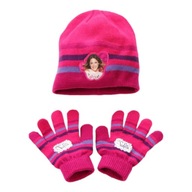 Disney Violetta komplet zimowy czapka rękawiczki dziewczęce 50/52/54 cm