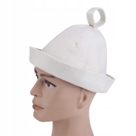 Biała wełniana filcowa czapka do sauny dla
