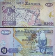 Banknot 100 kwacha 1992 ( Zambia )