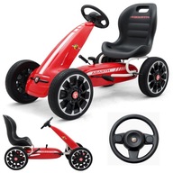 Gokart na pedále pre deti penové kolesá Abarth červená Milly Mally