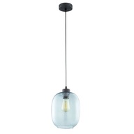 Lampa Sufitowa ELIO Czarny Niebieski Szklany Klosz 1xE27 Lampa Wisząca Dom