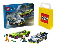 LEGO CITY 6+ DWA AUTA RADIOWÓZ POŚCIG ZA MUSCLE CAREM 60415