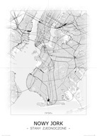 Nowy Jork New York Mapa na ścianę Plakat 50x70 cm