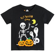 Cool Club T-shirt chłopięcy czarny Halloween r 134