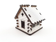 Mini domček BIELY 3D do lesa v pohári