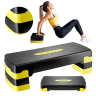 Step do ćwiczeń i aerobiku 4FIZJO 3-stopnie, czarno-żółty