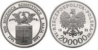 200000 zł (1991) - 200. rocznica Konstytucji 3 Maja