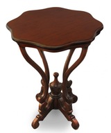 Stylowy stolik średnica 60 cm ludwikowski rzeźbiony lite drewno 78152