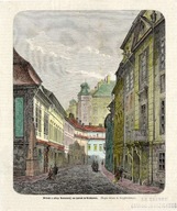 drzeworyt 1871 / Widok z ul. Kanonicznej na Wawel