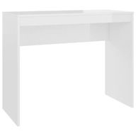 vidaXL Písací stôl, vysoký lesk, biely, 90x40x72 cm, drevotrieska