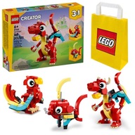 KLOCKI LEGO CREATOR 31145 CZERWONY SMOK 3W1 PREZENT DZIEN DZIECKA + TOREBKA