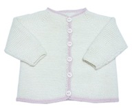 Ručne vyrábaný detský sveter kardigan navštívený VLNA MERINO WOOL 62