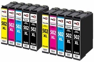 10× Atrament AQMI tusze-502-XL-do-drukarki-Epson-DWF-XP pre Epson čierna (black), červená (magenta), modrá (cyan), žltá (yellow)