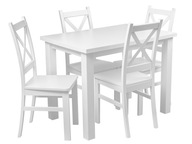 Jedálenský stôl so 4 stoličkami biely do kuchyne Z057