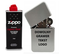 Zapalniczka Benzynowa srebrna mat DOWOLNY GRAWER TEKST LOGO + benzyna Zippo