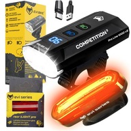 LAMPKA ROWEROWA MOCNE ŚWIATŁO LED PRZÓD TYŁ LATARKA AKUMULATOR USB-C ROWER