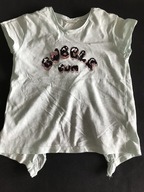 ZARA T-shirt bluzka miętowa cekiny 122 falbanka