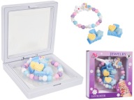 UNIKORNIS lány ékszer szett - karkötő + hajtűk