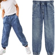 Next Bawełniane Dziecięce Dziewczęce Jeansy Spodnie Joggery Jeans 122 cm