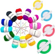 Pom Pom Maker, 4 rozmiary Fluff Ball Weaver Needle PomPom Maker Set-DIY Zes