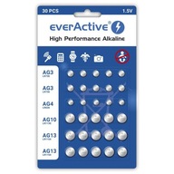 30 x baterie everActive AG3 AG4 AG10 AG13