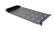 RACK Eco polc fix fekete 19" 1U 250 mm perforált minőség StalFlex