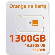 Internet Mobilny Orange LTE 5G 1300GB 16,58GB EU na 93 dni Karta do Routera