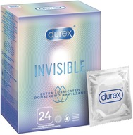 DUREX Prispôsobené Invisible Vlhčené kondómy Ultratenké 24 kusy