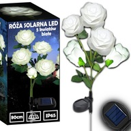 LAMPA SOLARNA OGRODOWA WBIJANA LED RÓŻA 80cm Lampki Solarne Sztuczne Kwiaty