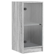 vidaXL Skrinka so sklenenými dverami, sivý dub sonoma, 35x37x75,5 cm