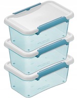 ZESTAW POJEMNIKÓW 3x0,5l na żywność do lodówki zamrażarki pokrywa lunchbox