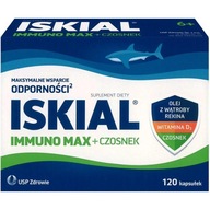 Iskial Max + Czosnek olej z rekina tran kwasy Omega 120 kapsułek