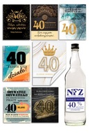 Etykiety Naklejki na butelkę , wódkę, alkohol - 40 urodziny 10 szt 40stka
