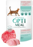OPTIMEAL mokra karma dla sterylizowanych kotów -Wołowina indyk w gal 12x85g