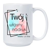 FOTO KUBEK DUŻY Z TWOIM WŁASNYM NADRUKIEM ZDJĘCIEM NAPISEM LOGO 440ml