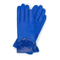 WITTCHEN damskie rękawiczki skórzane niebieskie